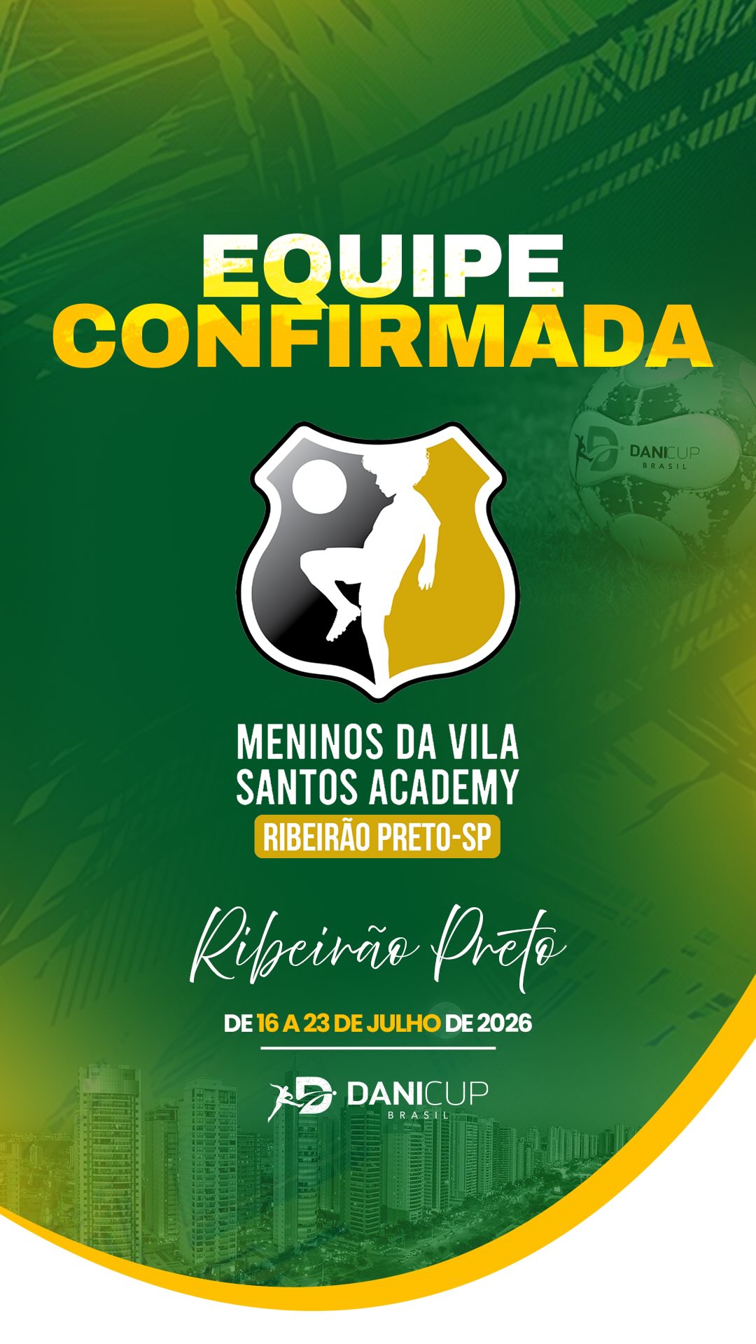 🚨 Equipe Confirmada! ⚽ A Meninos da Vila Santos FC Academy também já está garantida na Dani Cup Ribeirão Preto 2026! 🔥 Essa turma vem preparada para viver uma experiência inesquecível, com muito futebol e grandes jogos dentro das quatro linhas. ⚽💪 E aí, sua Escola já garantiu presença com a gente? 👀 #DaniCupBrasil #DaniCup2026 #RibeiraoPreto #FutebolDeBase #BaseForte