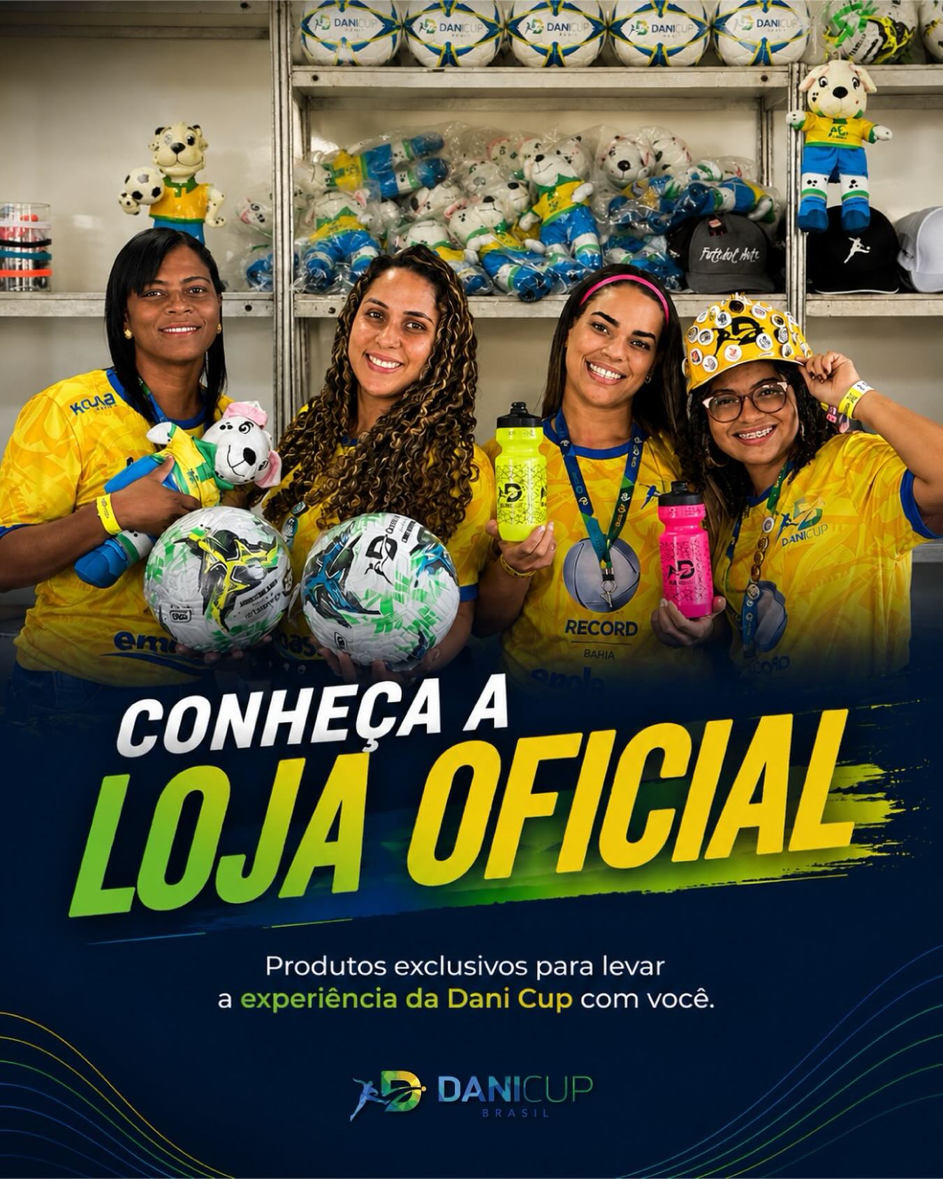 🛍 A Loja Oficial está pronta para receber você durante a Dani Cup Ribeirão Preto 2026. ⚽ Bolas, garrafas, mascotes, acessórios e diversos produtos exclusivos para levar uma lembrança especial dessa experiência inesquecível. Importante: a Loja Oficial funciona apenas durante os dias do evento. Por isso, aproveite sua passagem pela Dani Cup para garantir seus itens favoritos enquanto estiver por lá. Nos vemos em Ribeirão Preto. 🚀 🏆 #DaniCupBrasil #DaniCup2026 #RibeiraoPreto #LojaOficial #FutebolDeBase